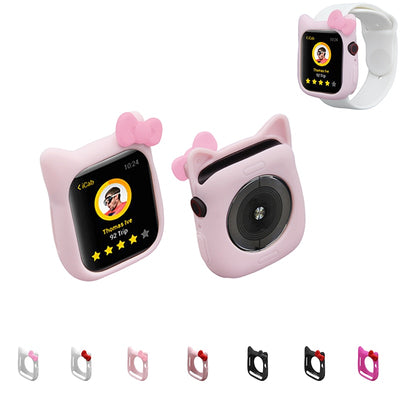 Cute Cat Watch Cover Case for Apple Watch in pink, offering stylish protection and a playful design. Perfect for cat lovers!