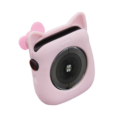 Cute pink Cat Watch Cover Case for Apple Watch featuring playful ears and bow, perfect for cat lovers.